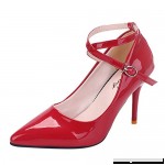DENER❤️ Women Ladies Stiletto Pumps Shoes,Pointed Toe Ankle Straps High Heels Wide Width Dress Sandals Shoes Mules Red B07NQB189J